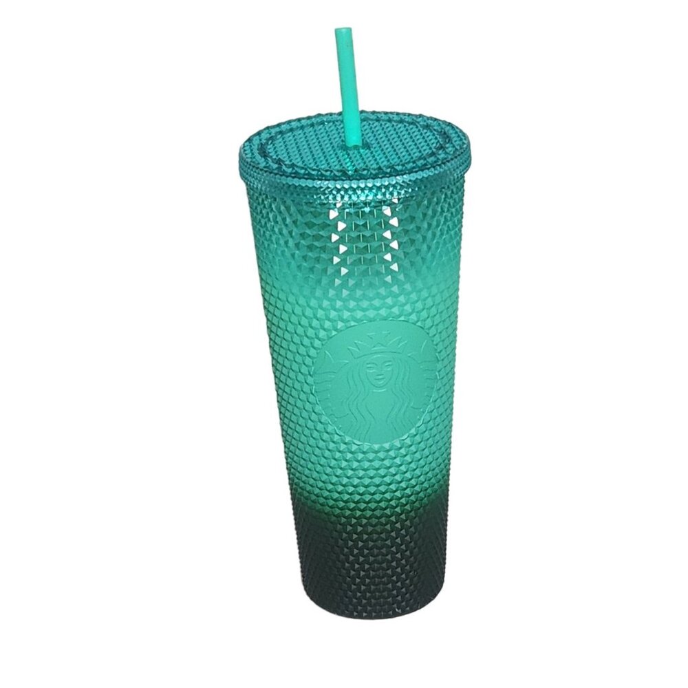 Starbucks Holiday 2022  Teal Mint Gradient Studded Venti 24 oz Tumbler Cold Cup